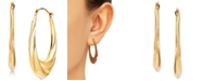 Macy's Swirl Oval Hoop Earrings in 14k Gold